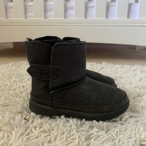 Baby girls black shimmer UGGs size 8